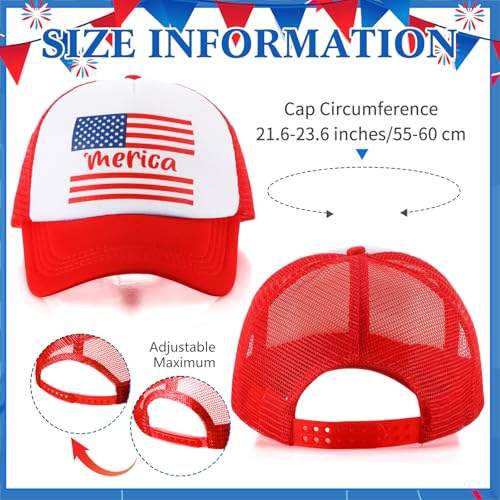 4 Gorros Trucker con Bandera Americana para Hombre y Mujer miniatura 2