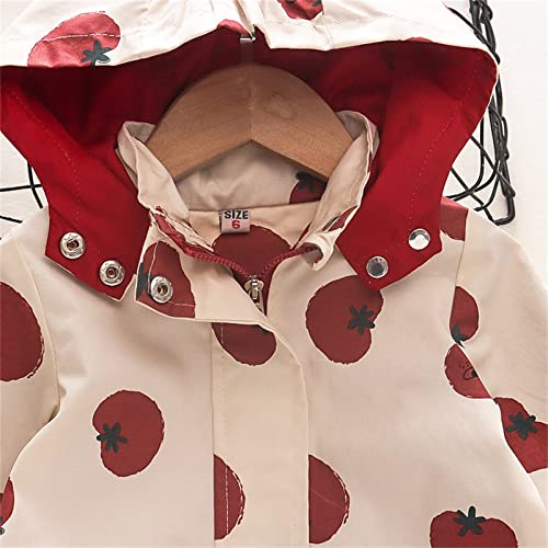 Baby Girls 𝗛ooded Jacket Windproof 𝗖artoon Print Zipper Rain Coat Loose 𝗪aterproof Lightweight with Pocket4
