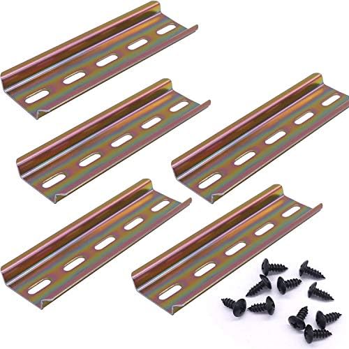 Produktbild von 5er Set DIN-Hutschiene Aluminium – 17,78 Cm X 35 Mm X 1,03 Mm, Für Schaltschrank & Verteiler – Inkl. Schraubenlöcher