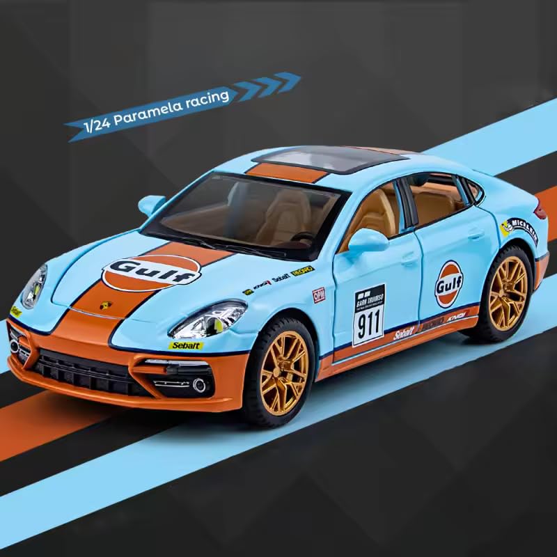 Image of Alokik Enterprise 1:24 Por-sche Panamera Racing Sport Diecast Metal Pull Back Car with 6 Openable Doors with Sound and Light Toy Decoration car Best Gift Toys for Kids 【Color As Per Stock】
