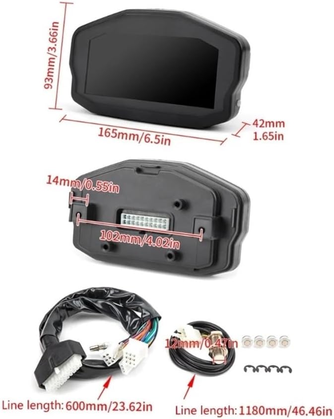 Motorcycle Speedometer Gauge Tachometer Digital Dashboard LED Motorcycles 14000RPM Meter Universal FIts Motorcycle Digital Tachometer Hour Counter