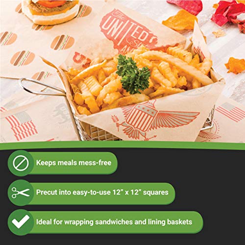 12 Inch Deli Papers, 200 Born In The Usa Sandwich Wrapping Papers - Greaseproof, Microwave-Safe, Kraft Paper Food Basket Liners, For Restaurants, Picnics, Parties, Or Barbecues - Restaurantware #TOP5