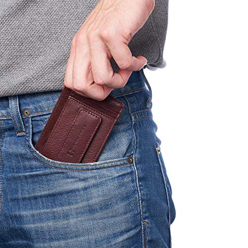 Image of alpine swiss Harper Mens RFID Slim Money Clip Front Pocket Wallet Minimalist Leather ID Card Holder