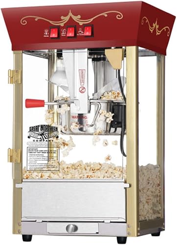 Máquina de palomitas de maíz Great Northern Popcorn estilo antiguo de cine matiné color rojo 8 onzas Sólo máquina para palomitas Rojo