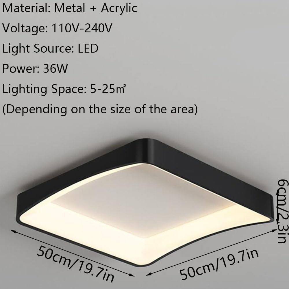 Lampy Sufitowe LED Nordic Square Trójkolorowe Energooszczędne Lampy Panelowe Lampa Sufitowa Z Akrylowym Kloszem Cienka, Płaska, Nowoczesna Oprawa Oświetleniowa Do Montażu Podtynkowego KNBVFHG