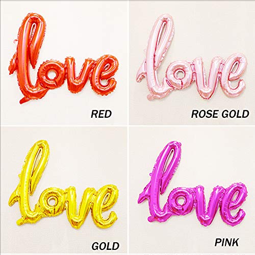 Large Rose Gold Love Foil Balloons Banner,42 Inch Mylar Foil Letters Balloons Reusable Ecofriendly Material For Wedding Bridal Shower Anniversary Engagement Party Decorations Supplies #TOP6