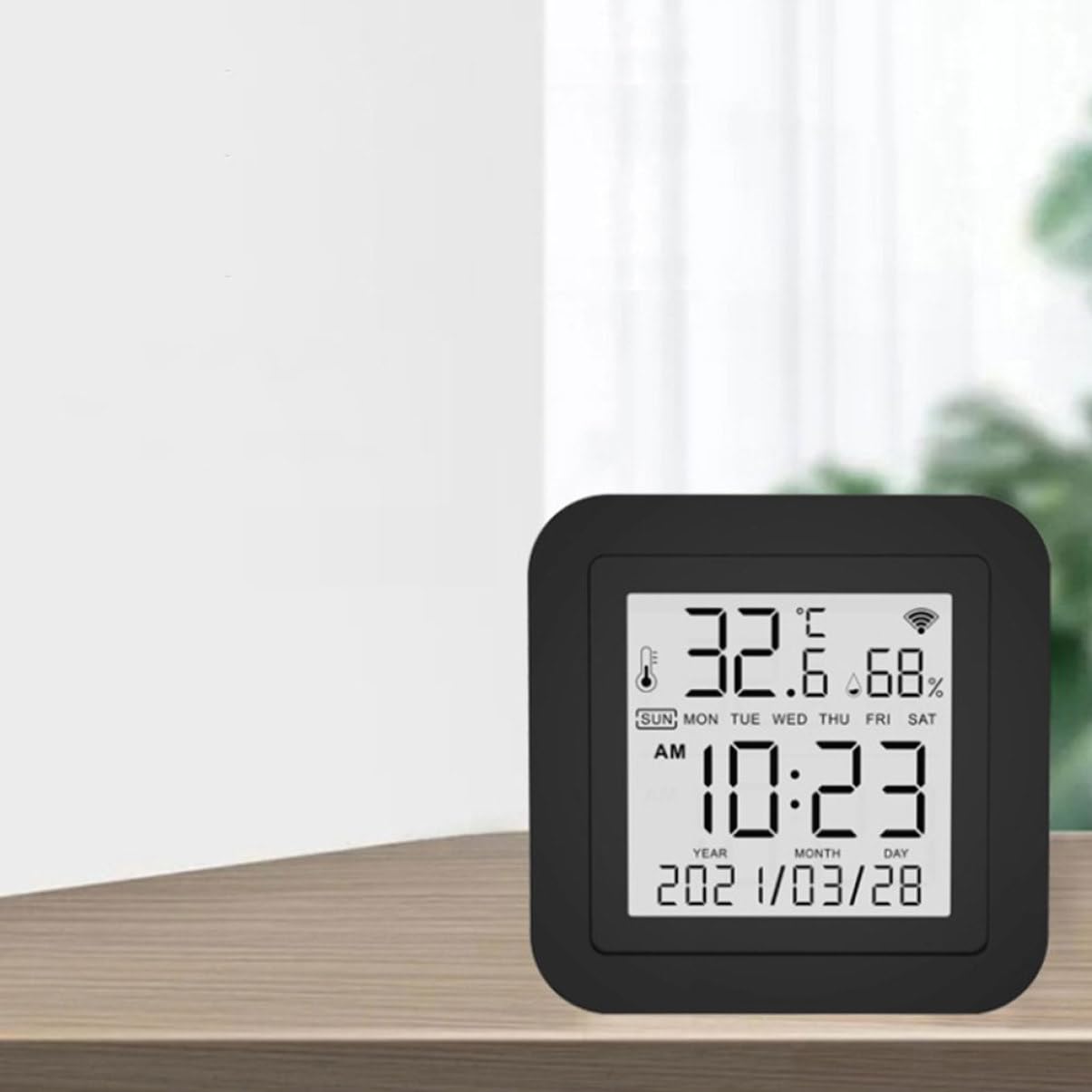 1set Termometro Igrometro Digitale Multifunzionale Con Display Lcd Retroilluminato Misuratore Di Umidità e Temperatura Per Ambienti Interni Alimentato Da Usb Adatto Per Uffici