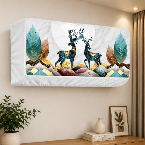 Image of Printed Split Ac Cover Indoor Unit For 1.5 Ton Capacity AC, Inner Unit Ac Cover, All Weather Cover /Attractive Digital Prints /Dustproof /Silken water-resistant Split Ac Cover ( DeerNature )