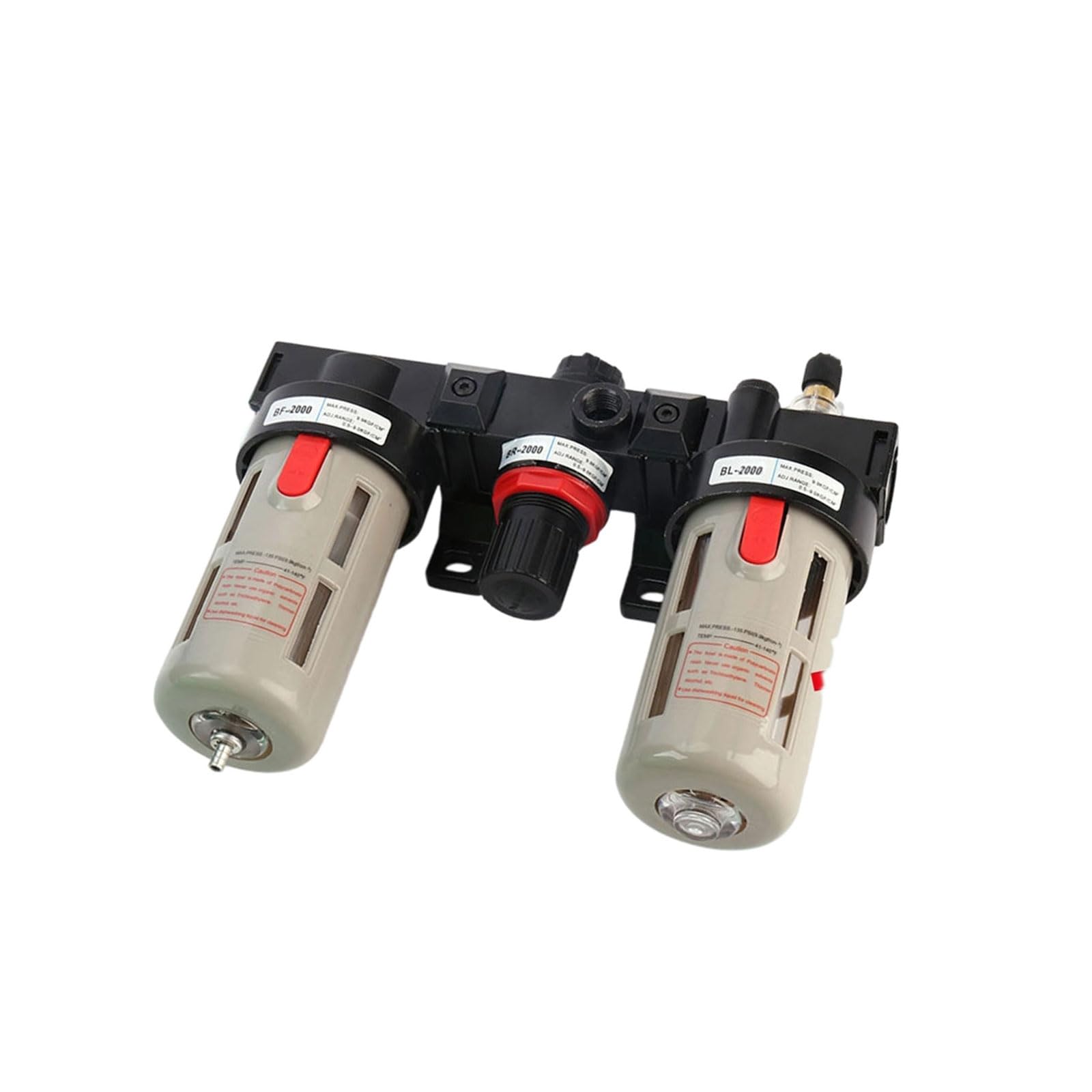 Elnwnnkc Bc2000 Triple Piece Pneumatic Filter Regulator Air Lubricator Source Oil Water Separator Pressure Regulating Adapter Source Oil Water Separator
