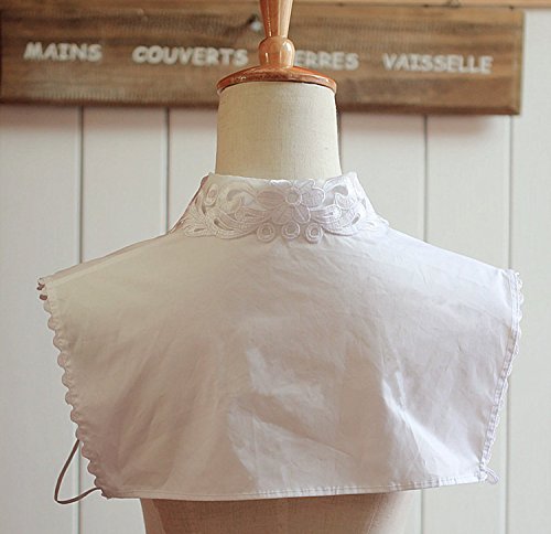 NuoYa005 Neue Frauen Fake- Halb Hemd Bluse Kragen Peterpan Abnehmbarer Kragen Unisex Krawatte weiß Cover