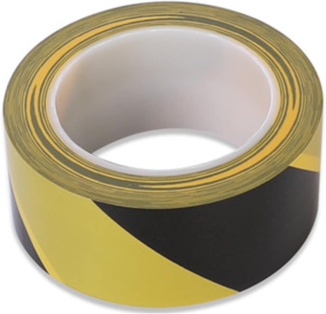 zqagBaod reflective stickers, Hazard Tape | 40mm Wide (1.6"") X 33m Length | Warning Safety Tape,PVC Adhesive Marking Barrier Tape, Safety Tapes Roll - Lane + Social Distancing Marking(Yellow/black)