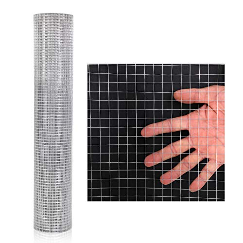36'' x 50' 1/2 inch Hardware Cloth Galvanized Welded Cage Wire, Poultry Enclosure Plant Supports Doors Window Wire Fence Rabbit Chicken Run Fence (36'' x 50' 1/2 inch)