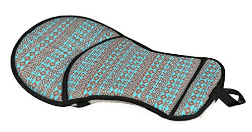 Showman Teal And Brown Navajo Diamond Print Trail Seat Saver Cushion Fleece Bottom Relieves Back Pain #TOP15