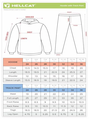 Image of HELLCAT Trendy Co-ords With Hoodie Sweatshirt and Trackpant Clothing Set for Girls.