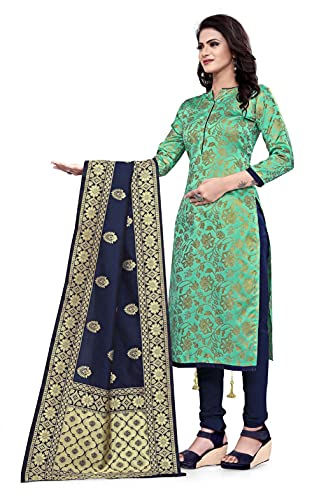 Image of AKHILAM Women's Jacquard Cotton Silk Unstitched Straight Salwar Suit Dress Material (13BNRS61 Parent)