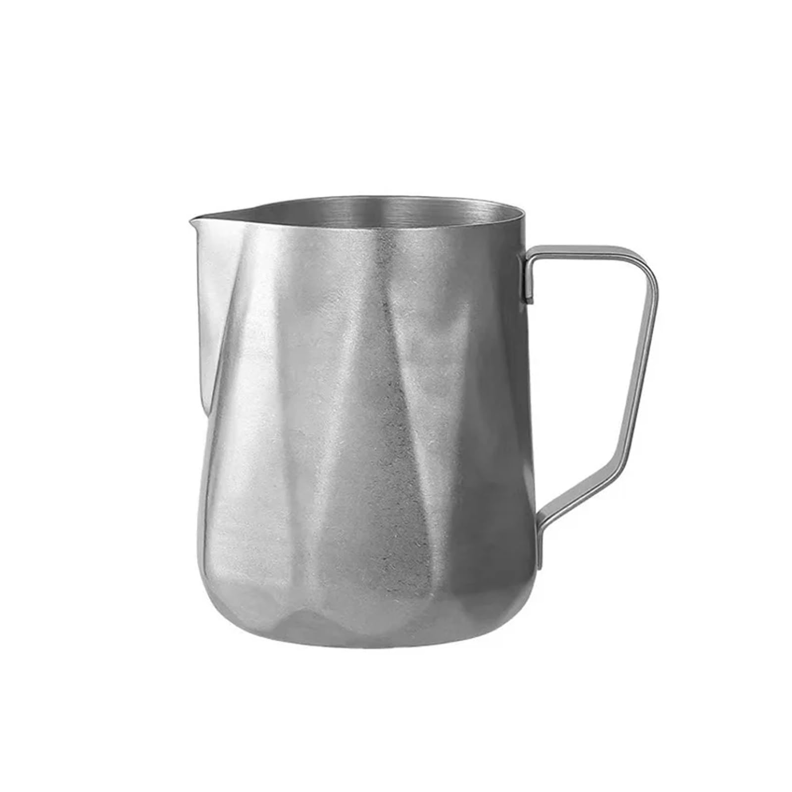 Jarra vaporizadora para latte art en desayunos en casa con acabado cromo plata