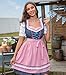 Abaowedding Oktoberfest Costume Women 3Pcs Dirndl Dresses German Oktoberfest Bavarian Carnival Costume Halloween Dress(M,Pink 2)