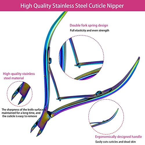Acrylic Nail Clippers 6 In 1 Kit With Cuticle Trimmer Nipper, Cuticle Pusher Nail Gel Polish Remover And Nail File Nail Brush, Professional Manicure Tools For Salon Home Nail Art #TOP2