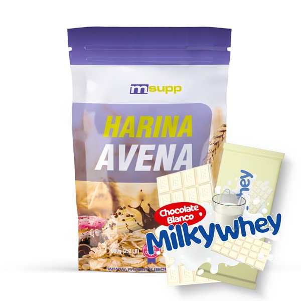 MM Supplements - Harina de Avena - 1 kg - Fuente de Proteína - Favorece Flora Intestinal - Saciante Apetito - Choco Blanco Milky Whey