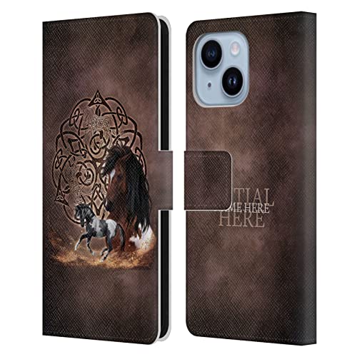 Coque iPhone 14 Plus personnalisable cuir style équestre pour le quotidien