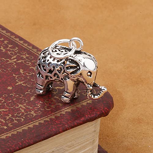 Acxico 1Pcs Silver Elephant Charm Animal Zoo Pendant for Bracelet Necklace3