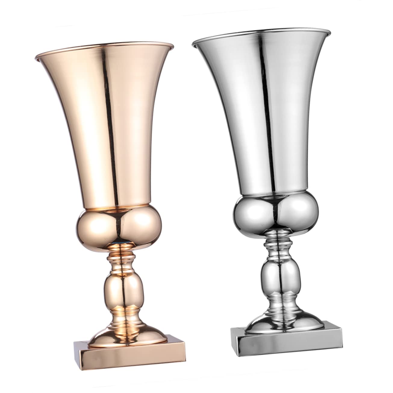 Alipis Jarrón Decorativo de Hierro y Metal Plata para Centros de Mesa Boda Diseño Elegante y Capacidad para Colocarse en Mesa o Suelo en Decoración de Bodas