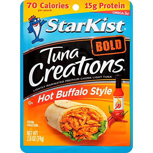 StarKist Tuna Creations BOLD Hot Buffalo Pouch (2.6 oz - 24 Pack) Wild Caught, High Protein Shelf Stable Seafood, Gluten Free, No Draining, Ready to Eat for Salads and Sandwiches