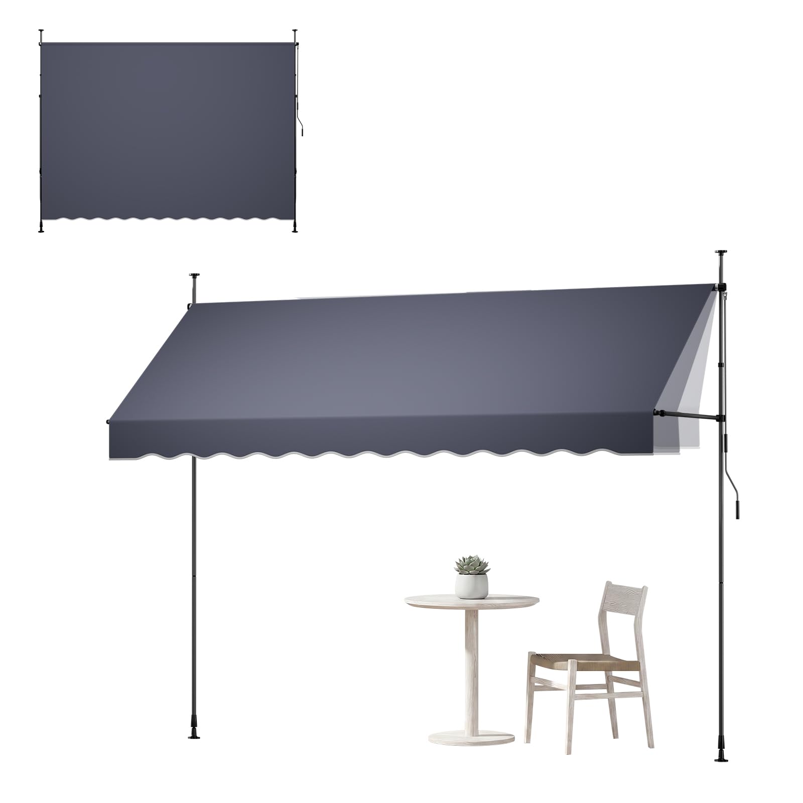 VEVOR Manual Retractable Awning 138 by 59