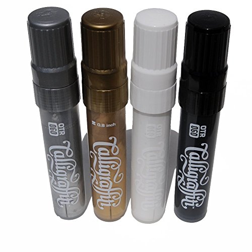 On The Run Otr .060 Calligraffiti Permanent Paint Calligraphy Font Marker Set Of 4 Colors Including Metallic Gold And Silver #TOP3