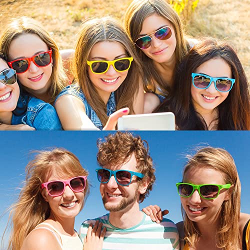 Unning 8 Pack Neon Sunglasses Bulk Retro 80S Colorful Sunglasses Set Party Favors For Adults Men And Women #TOP5