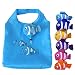 6 Pack of Assorted Colors Ripstop Nylon Clownfish Shopping Bags Reusable, Foldable, Expandable ECO Bags (Color B)