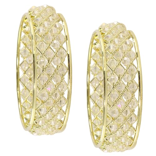 Image of NMII Traditional Plated Metal Bangles Kada Set For Women & Girls With Pearls | Women's Bangles | Fashion Pearls Bangle | Premium Kada Set For Wedding, Occasions, Everyone Jewelry - Set Of 2