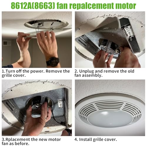 8663 Bathroom Fan Motor Replacement - Blower Wheel Replacement - Only Compatible with Nutone Fan Motor Models (8663 Series 8673 Series 8664RP 8814 8814R 8832 8832N 8832SA 8832WH 8833)