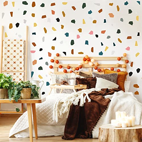 Terrazzo Wall Stickers Boho Wall Stickers Irregular Polka Dot Wall Stickers Abstract Modern Wall Decals Geometric Stone Wall Stickers For Living Room Bedroom Decor (Stone 2) #TOP7