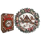 Steckpuzzle, Kronen-Design mit Weihnachtsthema – Holzpuzzle für Erwachsene zum Thema Weihnachten – für Männer Mädchen und Teenager Ehemann Sohn Tochter Familie Freunde und Kollegen
