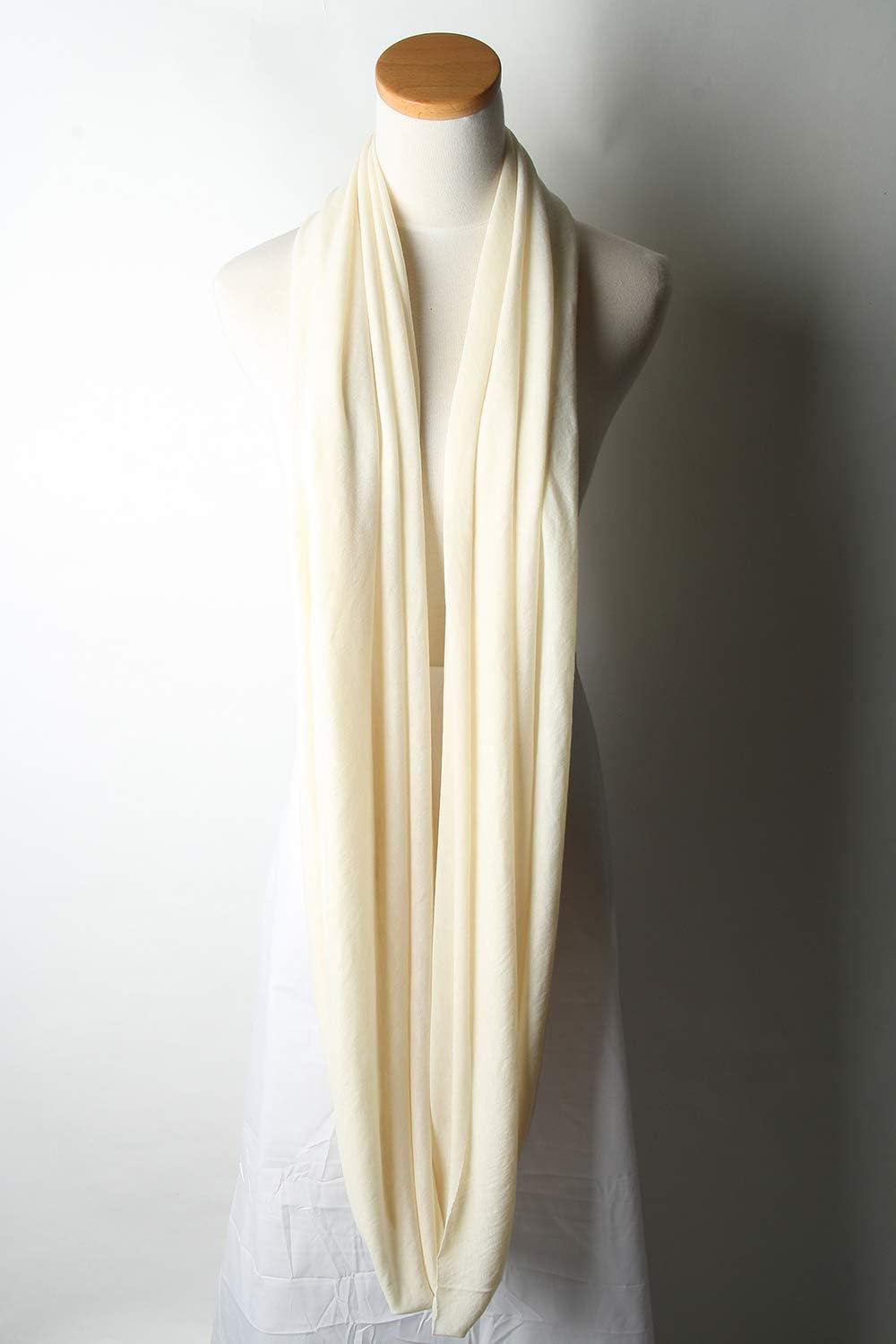 corciova Black Soft Girl Women Infinity Wrap Scarf Stretchy Jersey Knit Sleep Head Circle Scarf Continuous Loop Light Weight - Image 3