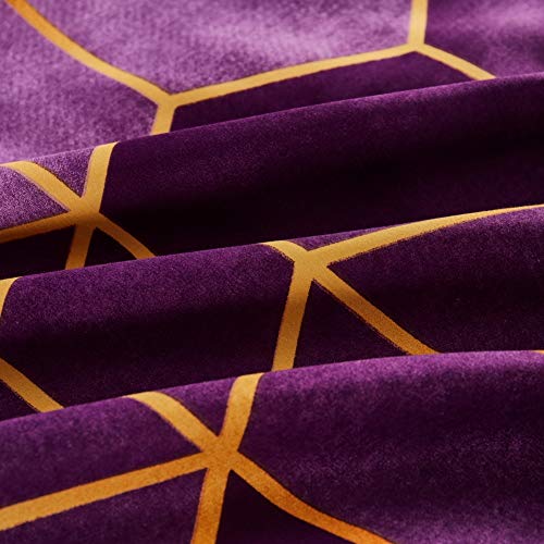 Housse de couette violette en microfibre simple et géométrique pour un lit sans plis - 8