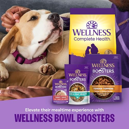 Wellness Bowl Boosters Heart Health Dog Food Topper with Freeze Dried Pieces for Small, Medium, and Large Breeds, Grain Free, Natural, Chicken Recipe, 4 oz Bag - image 8