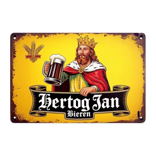 Hertog Jan Beer King Tin Sign Vintage Beer Advertisement Metal