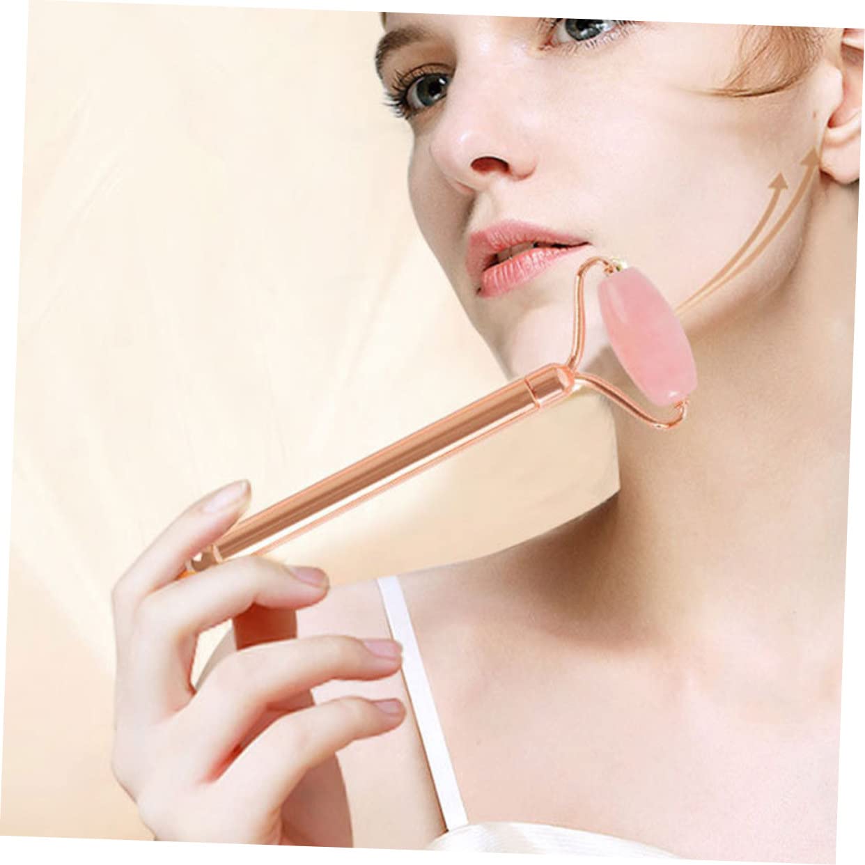 1set Jade Facial Massage Roller Natural Jade Rolling Massager for Eye Beauty Face Tool Neck and Back Massage for Home and Travel Spa Care