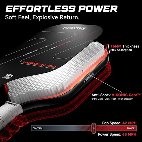 Image of Pickleball Paddles | USAPA Approved | Raw Carbon Fiber Face | Max Control & Effortless Power | 16MM Core Anti-Shock | Intermediates to Pros