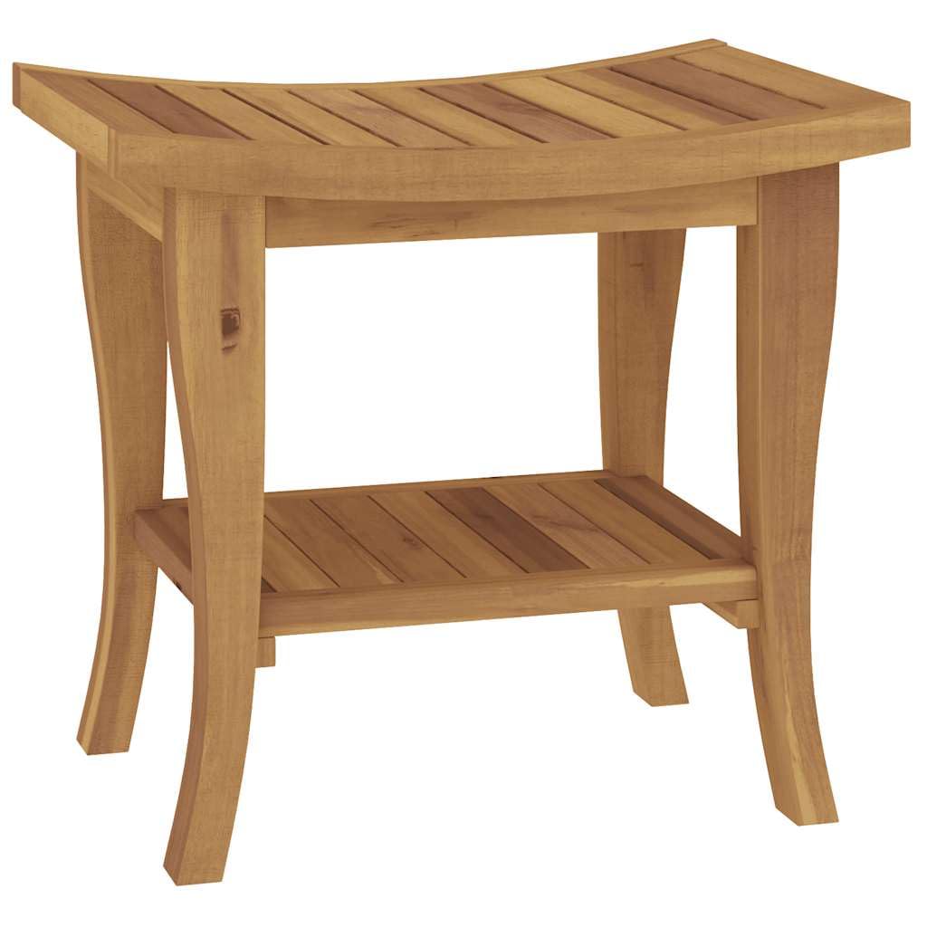 Badezimmer-Beistelltisch aus massivem Teakholz 50x35x45 cm mit Ablagefläche für Badzubehör und Handtücher platzsparend robust für Dusche, Waschbecken, WC und Gäste-WC