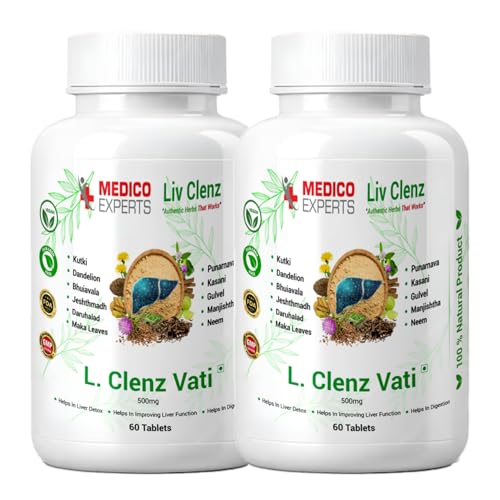 Image of L Clenz Vati - Liver Detox Supplement 120 Tabs (500 mg) | Potent Kutki, Dandelion & 9 liver detox ayurvedic herbs | Helps Repairing Liver From Alcoholic & Fatty Liver (1 Month)