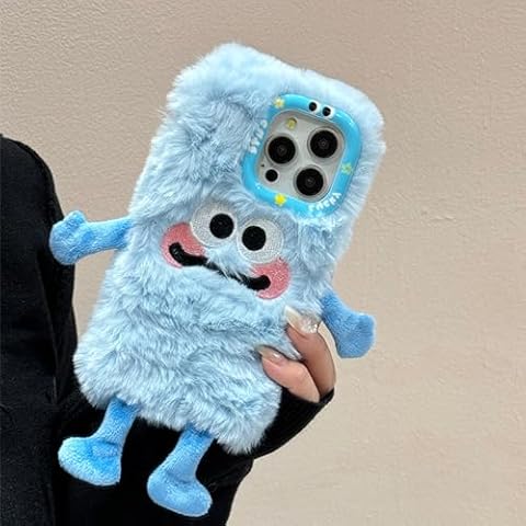 Aeilene Cute Plush Phone Case for iPhone 14 Pro Max Cover