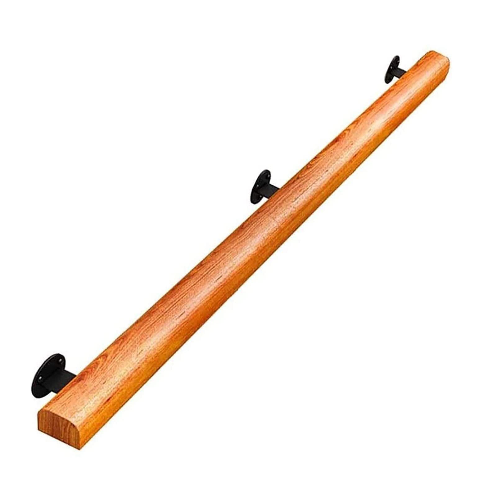 Main courante en pin pour loft et bar | Rampe escalier bois contre le mur rustique