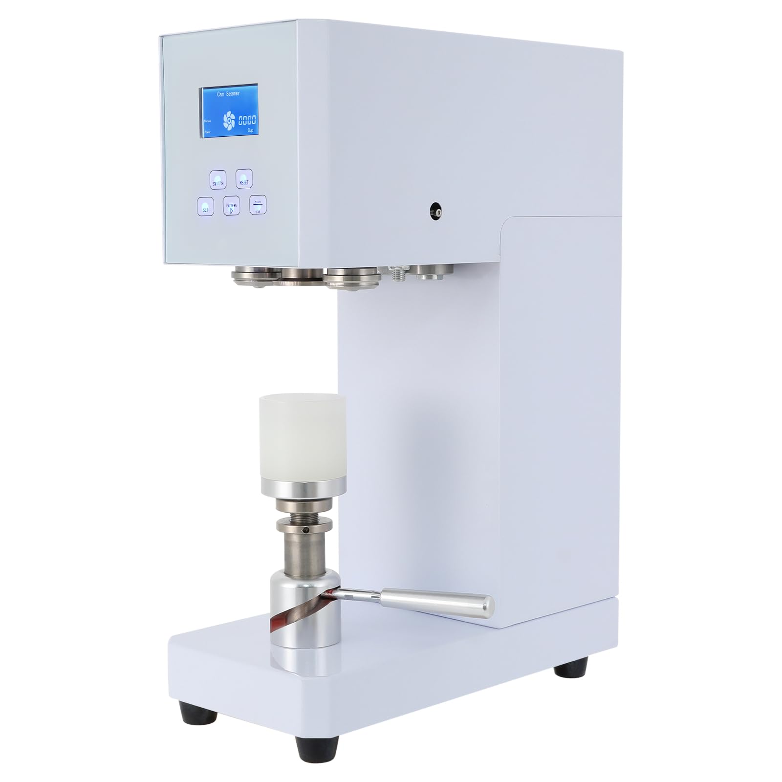 DFGHNBVC Semi-Automatic Can Sealer Machine For 4.5-6.7 Inch Cans - Adjustable Height, Smart Counter Led Display For Aluminum Plastic Drinks,White