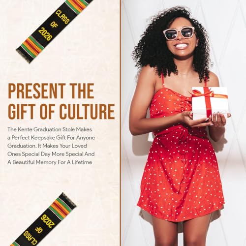 Image of Kente Graduation Stole 2026 | Kente Stole Authentic African Art