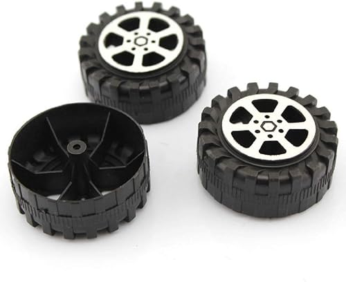 Miniatura 3 de Ruedas de coche modelo de 1.654 in de plástico DIY ruedas de juguete negro para eje de 0.079 in