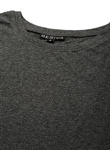 Image of BESIVA Women's Crew Neck Solid Cotton T-Shirt