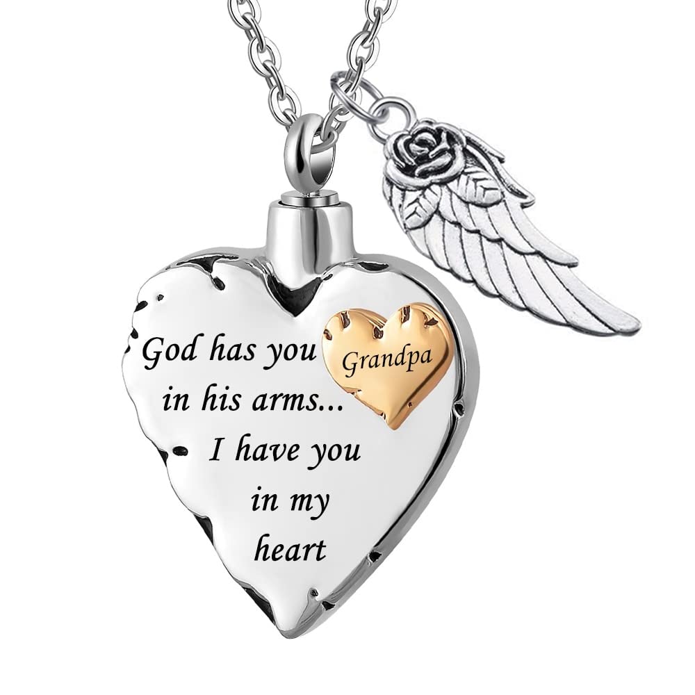 Urn Sieraad Ketting Met Urn Cremation Jewelry For Ashes Rvs Hart As Ketting Angel Wing Charm Crematie Sieraden Gedenkteken As Urn Hanger Voor Papa Moeder Huisdier Met Trechter
